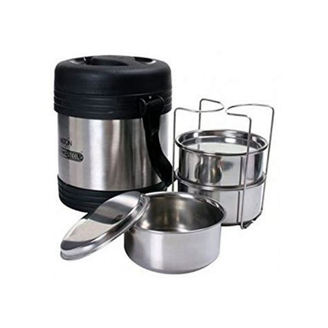 thermosteel legend 3 container stainless steel tiffin box|milton legend lunch box tiffin.